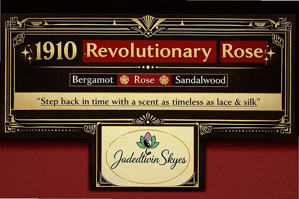 1910 Revolutionary Rose ~Luxury Essential Oil Perfume .34 fl oz glass rollerball