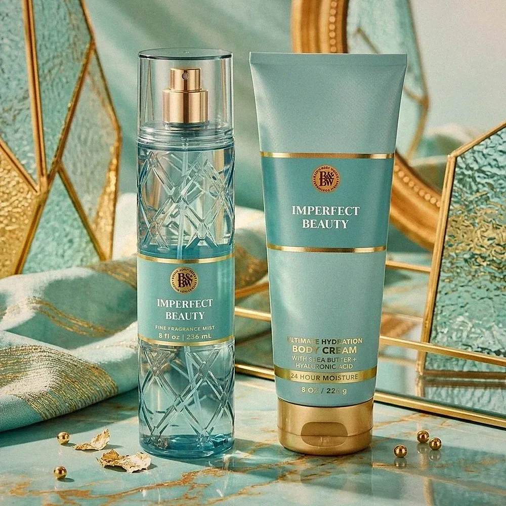 Bath & Body Works Imperfect Beauty Fragrance Mist Body Cream Lotion 2 Pc Set