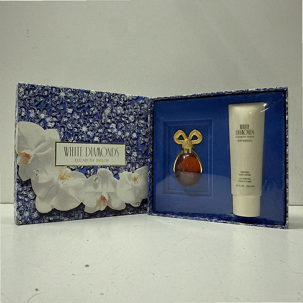 Elizabeth Taylor White Diamonds 1.7oz Body Lotion 6.8oz Gift Set Perfume