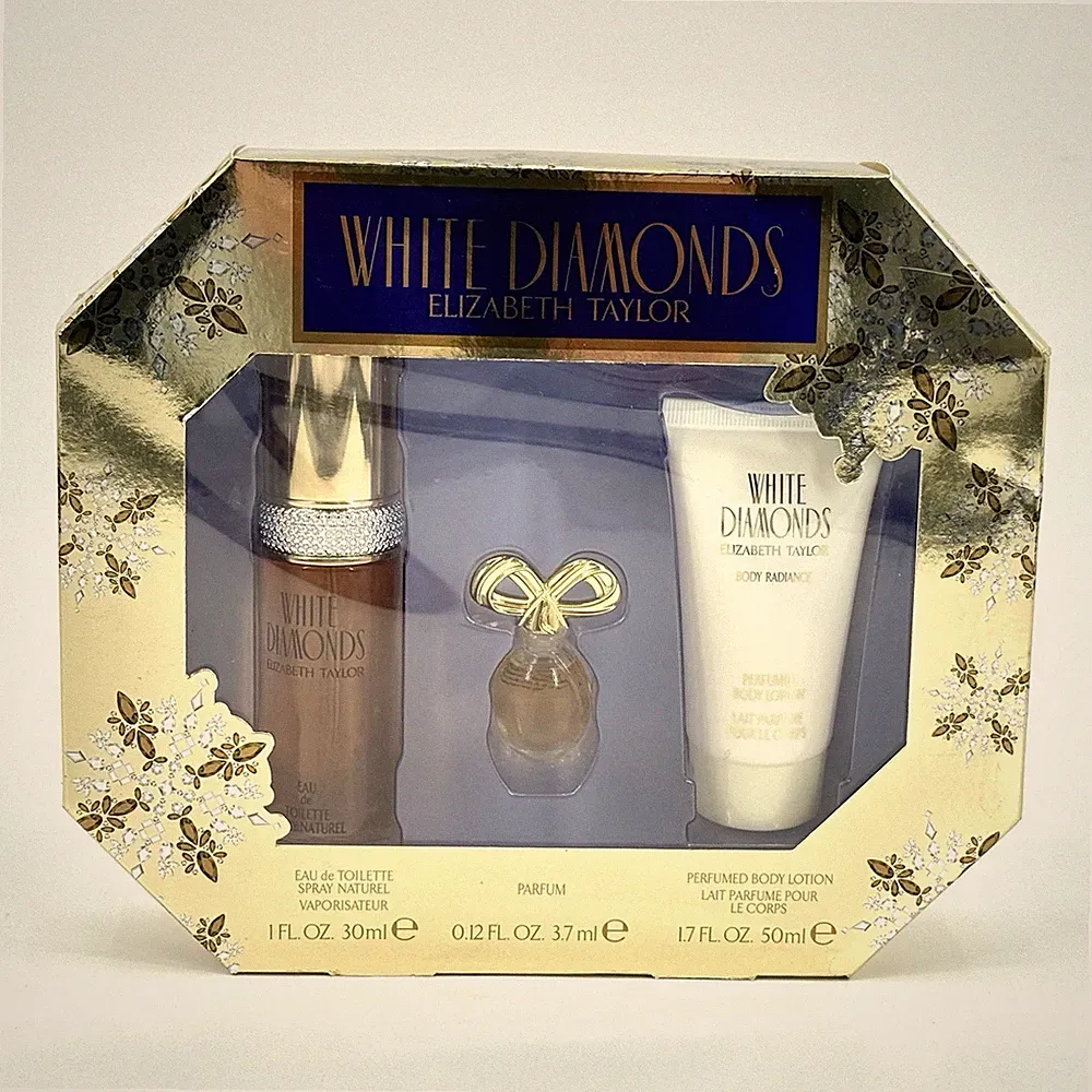 Elizabeth Taylor White Diamonds 3 Piece Perfume & Lotion Gift Set NEW