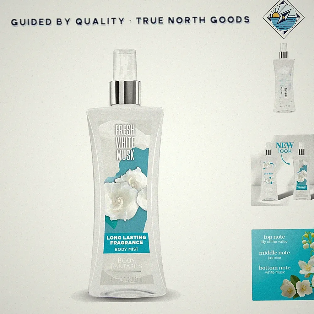 Fresh White Musk Body Spray, 8 Fl Oz, Long Lasting Floral Fragrance