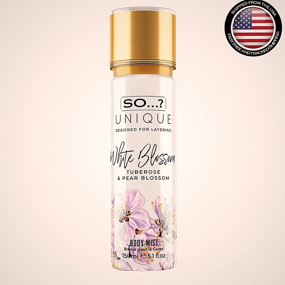 Unique White Blossom Body Mist - Floral Vanilla Perfume, 5.1 oz, 800+ Sprays
